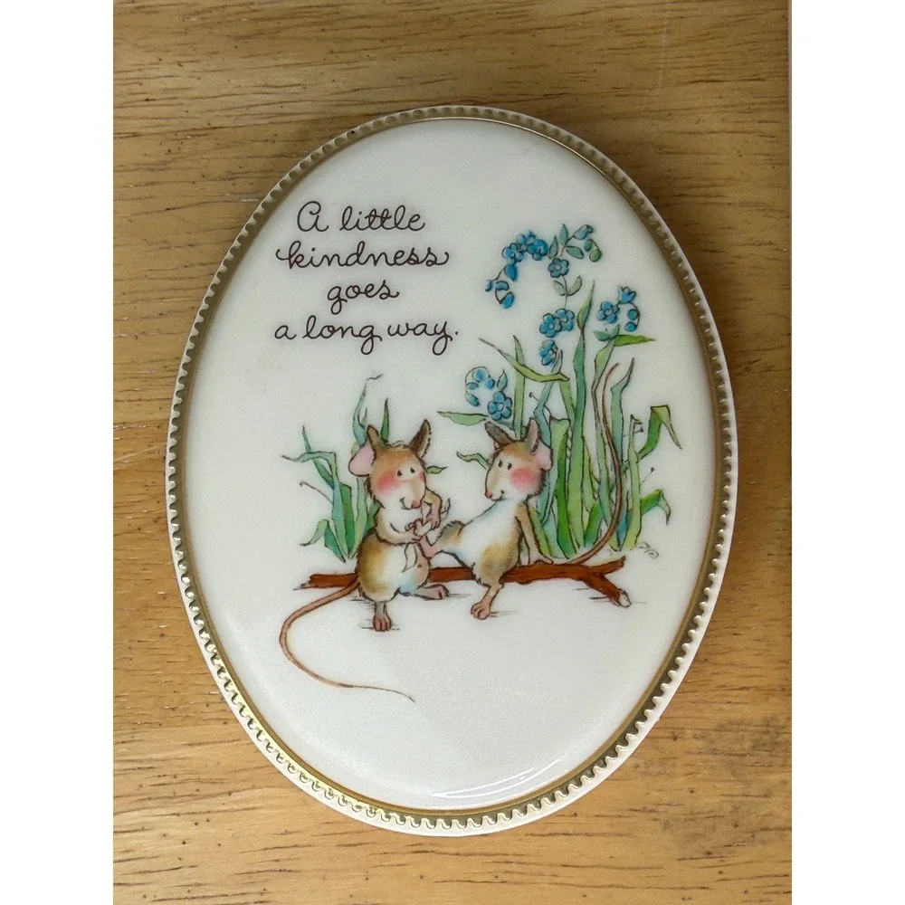 Vintage Springbok Hallmark Mice Desk Set Tape Dispenser and Stapler Cottagecore